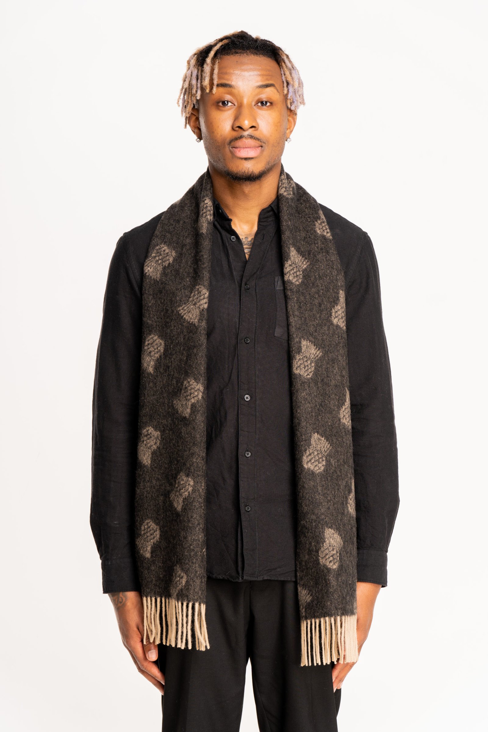 SCARF SMALL THISTLE CHARCOAL B 2